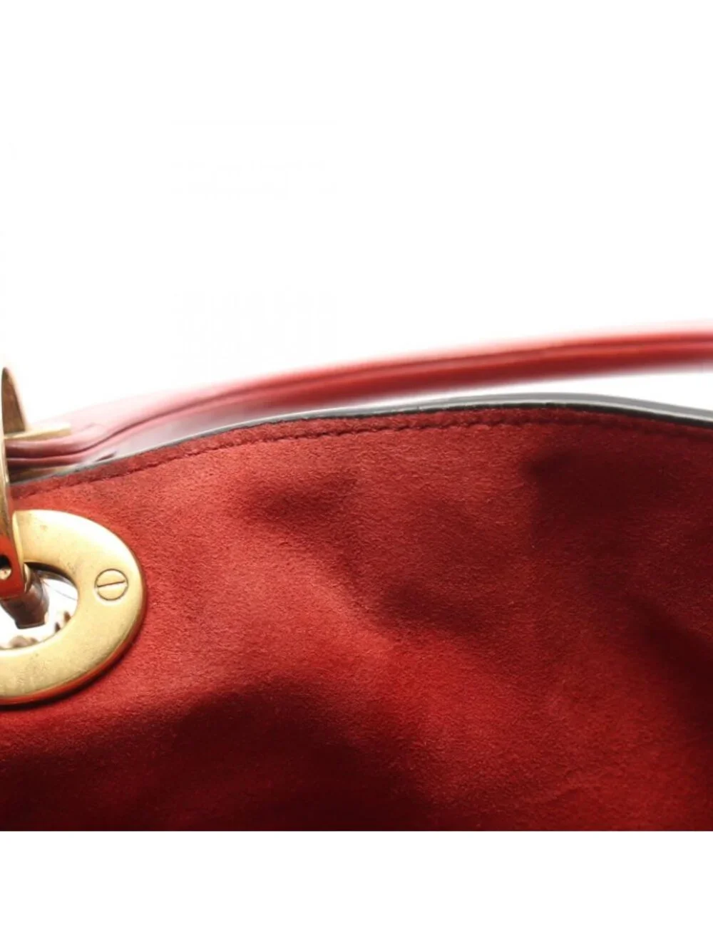 Dior Handbag Lady Dior 2-Way Red Leather Lady Dior Studs Tote